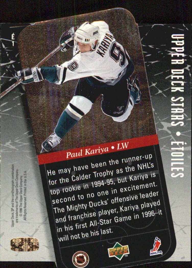 1995-96 SP Stars Etoiles #E1 Paul Kariya back image