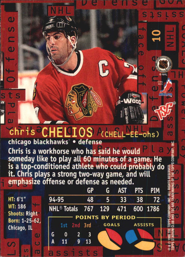 1995-96 Stadium Club #10 Chris Chelios back image