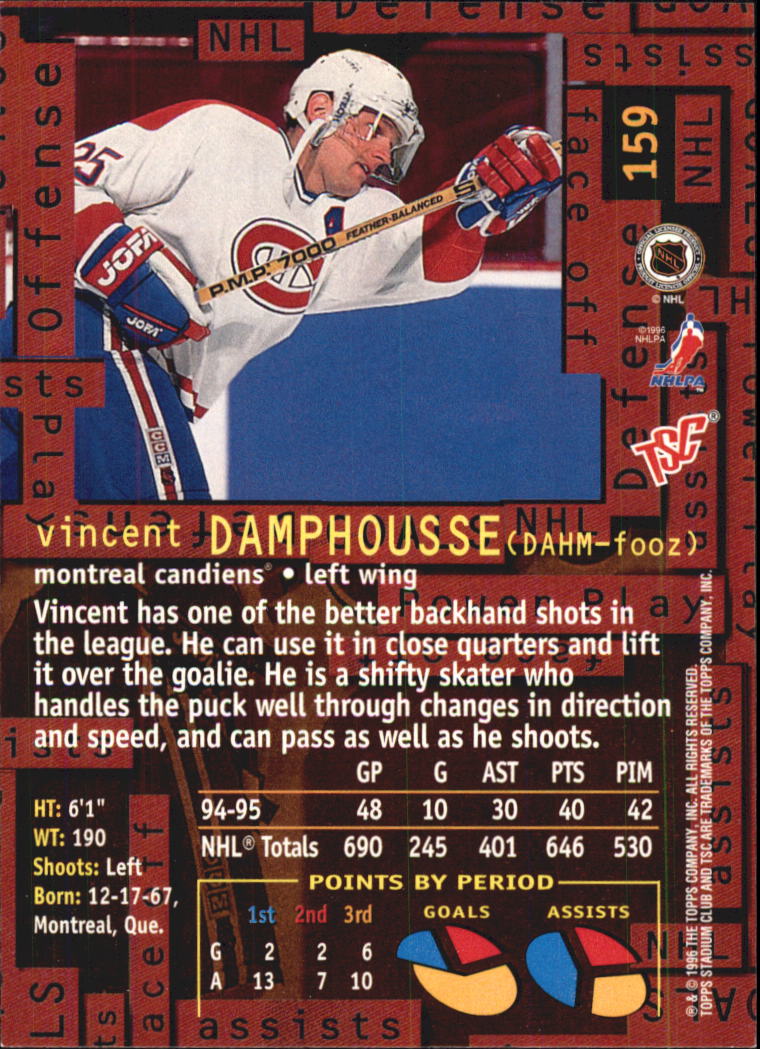 1995-96 Stadium Club #159 Vincent Damphousse back image