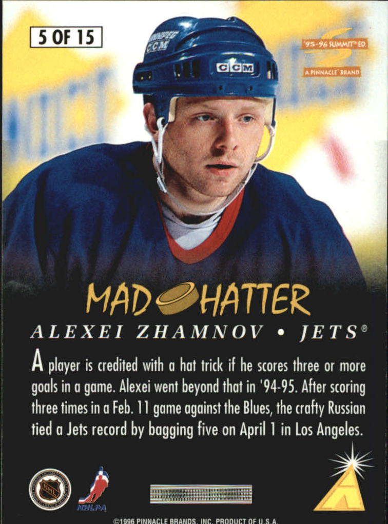 1995-96 Summit Mad Hatters #5 Alexei Zhamnov back image