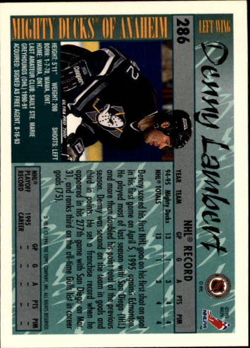 A5585- 1995-96 Topps Hockey Cards 251-385 +Inserts -You Pick- 15+ FREE US SHIP - Picture 67 of 255