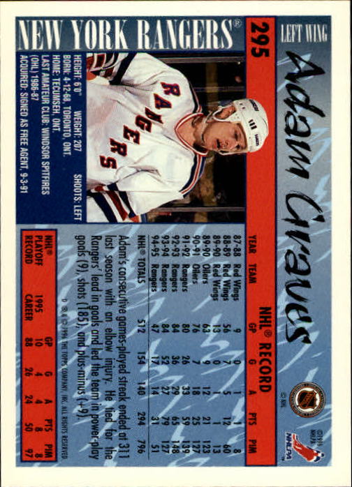 A5585- 1995-96 Topps Hockey Cards 251-385 +Inserts -You Pick- 15+ FREE US SHIP - Picture 85 of 255