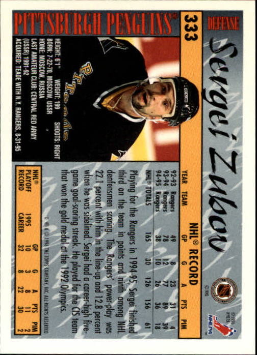 A5585- 1995-96 Topps Hockey Cards 251-385 +Inserts -You Pick- 15+ FREE US SHIP - Picture 151 of 255