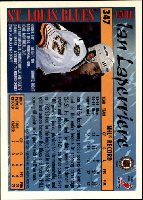 A5585- 1995-96 Topps Hockey Cards 251-385 +Inserts -You Pick- 15+ FREE US SHIP - Picture 179 of 255