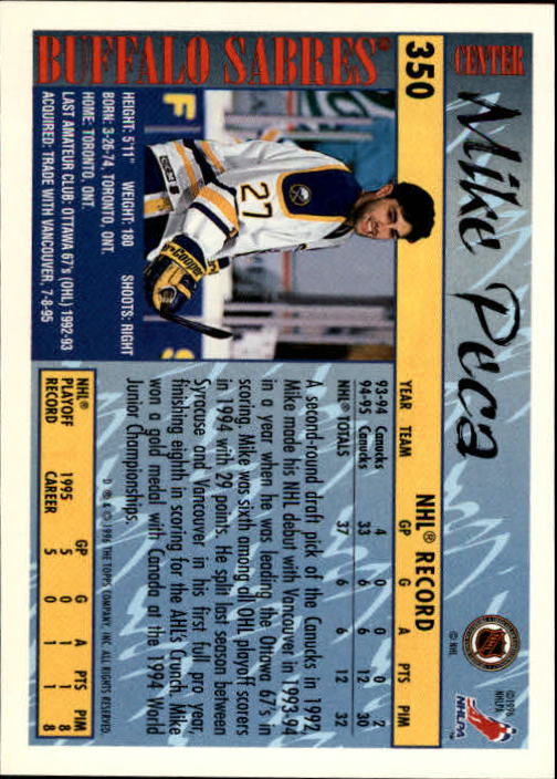 A5585- 1995-96 Topps Hockey Cards 251-385 +Inserts -You Pick- 15+ FREE US SHIP - Picture 185 of 255