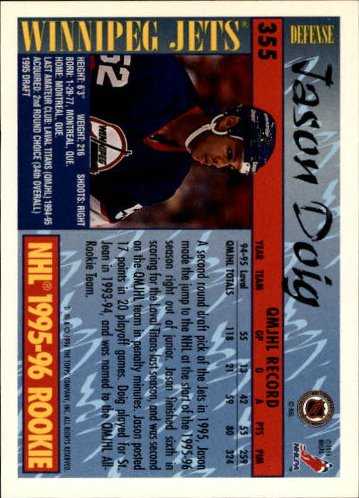 A5585- 1995-96 Topps Hockey Cards 251-385 +Inserts -You Pick- 15+ FREE US SHIP - Picture 193 of 255