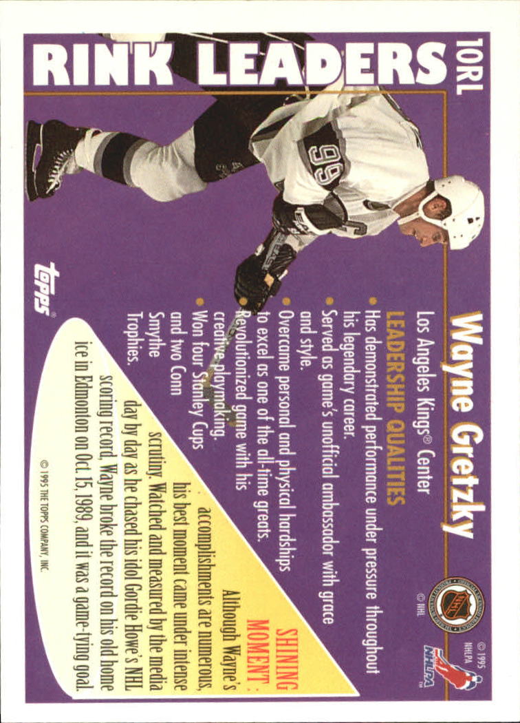 1995-96 Topps Rink Leaders #10RL Wayne Gretzky back image
