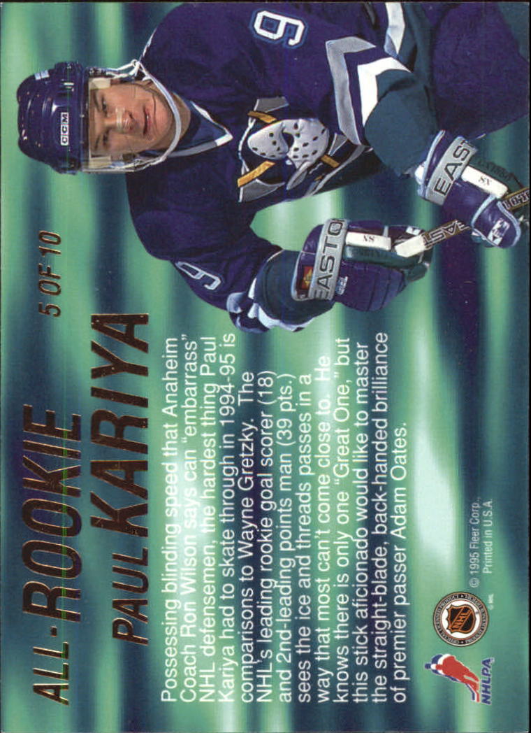 1995-96 Ultra All-Rookie #5 Paul Kariya back image