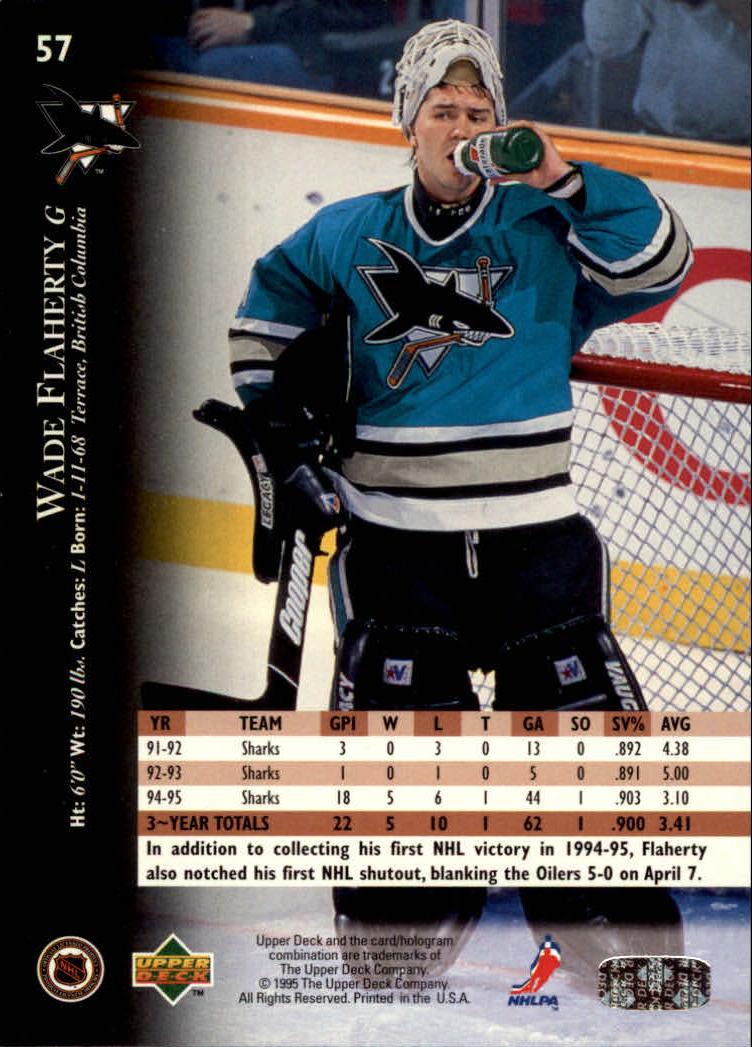 1995-96 Upper Deck #57 Wade Flaherty RC back image