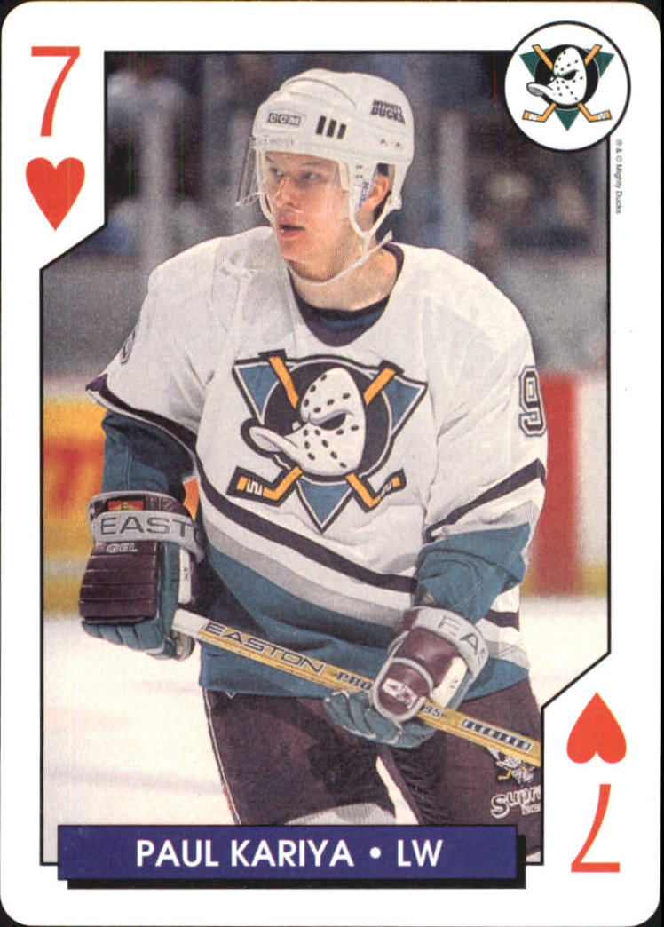 1995-96 NHL Aces Playing Cards #7H Paul Kariya