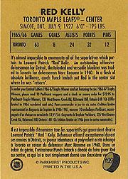 1995-96 Parkhurst '66-67 #109 Red Kelly back image