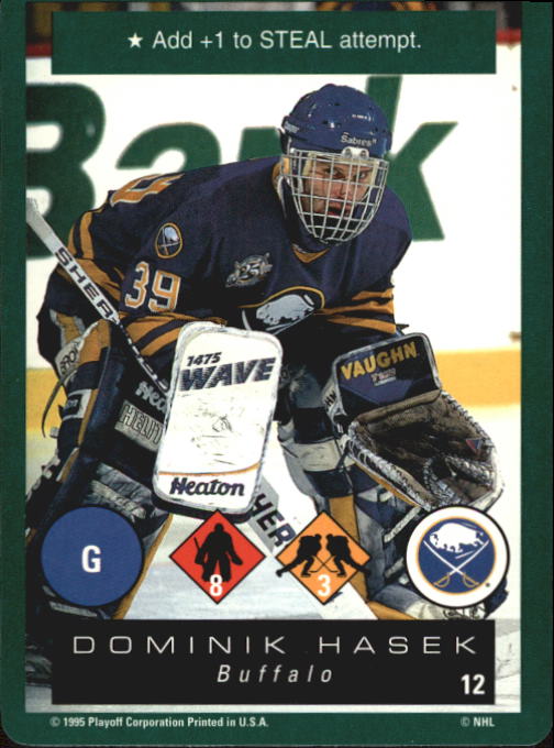 1995-96 Playoff One on One #12 Dominik Hasek back image