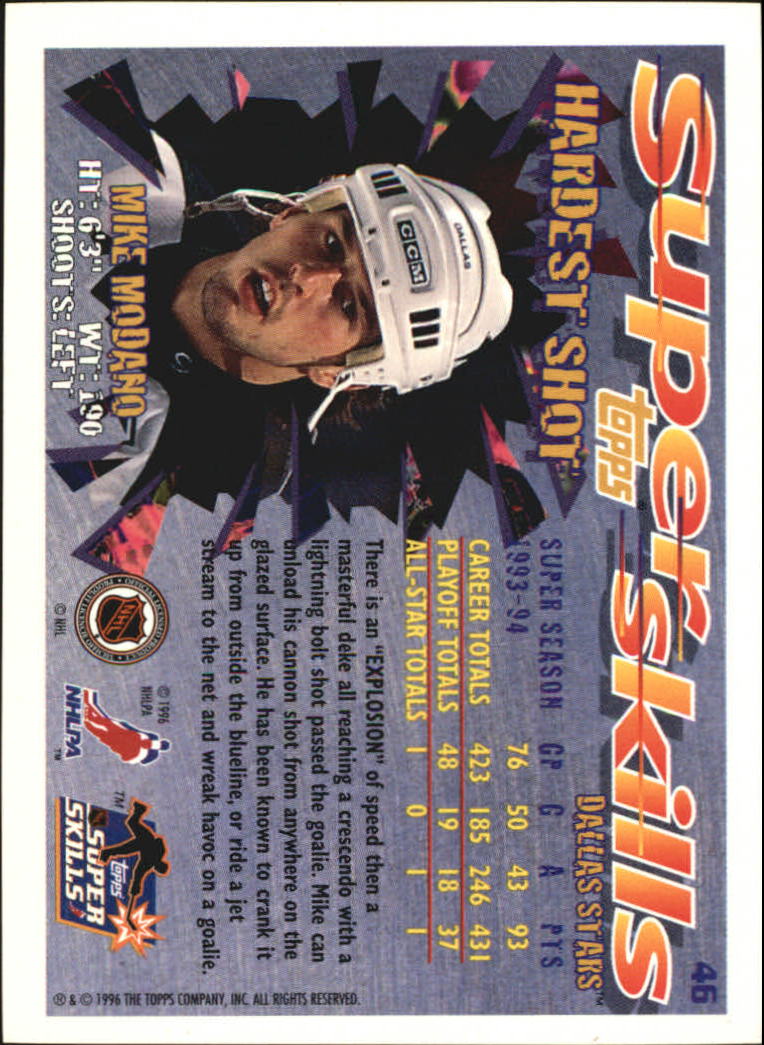 1995-96 Topps SuperSkills #46 Mike Modano back image