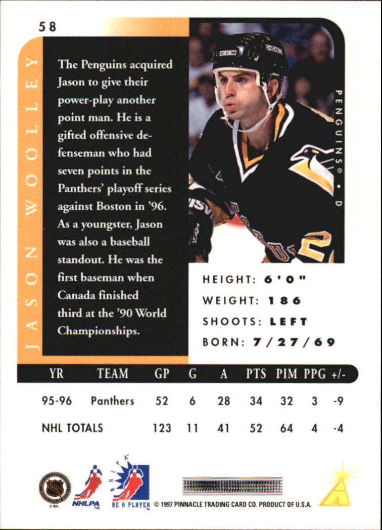 1996-97 Be A Player #58 Jason Woolley back image