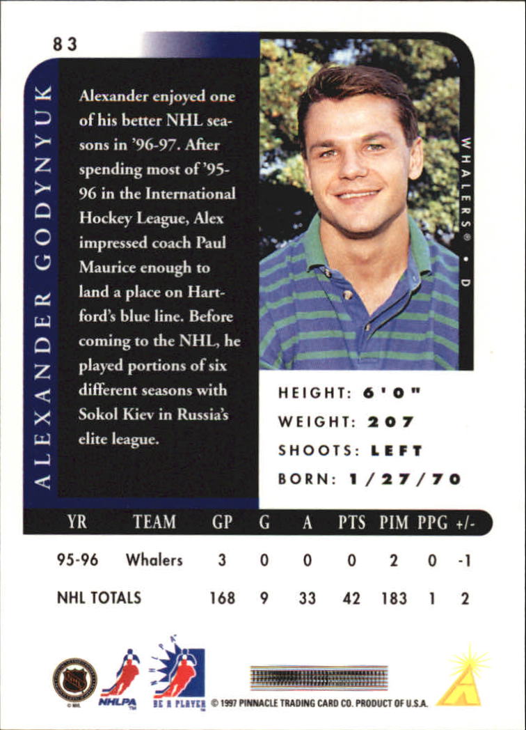 1996-97 Be A Player #83 Alexander Godynyuk back image