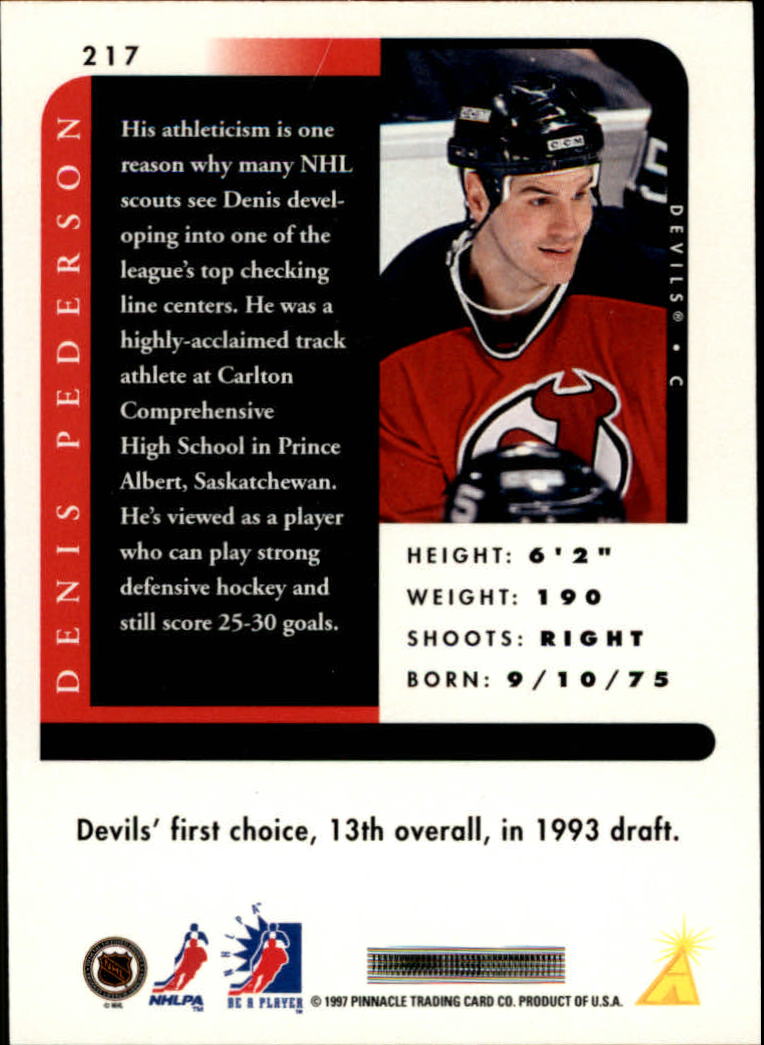 1996-97 Be A Player Autographs #217 Denis Pederson back image