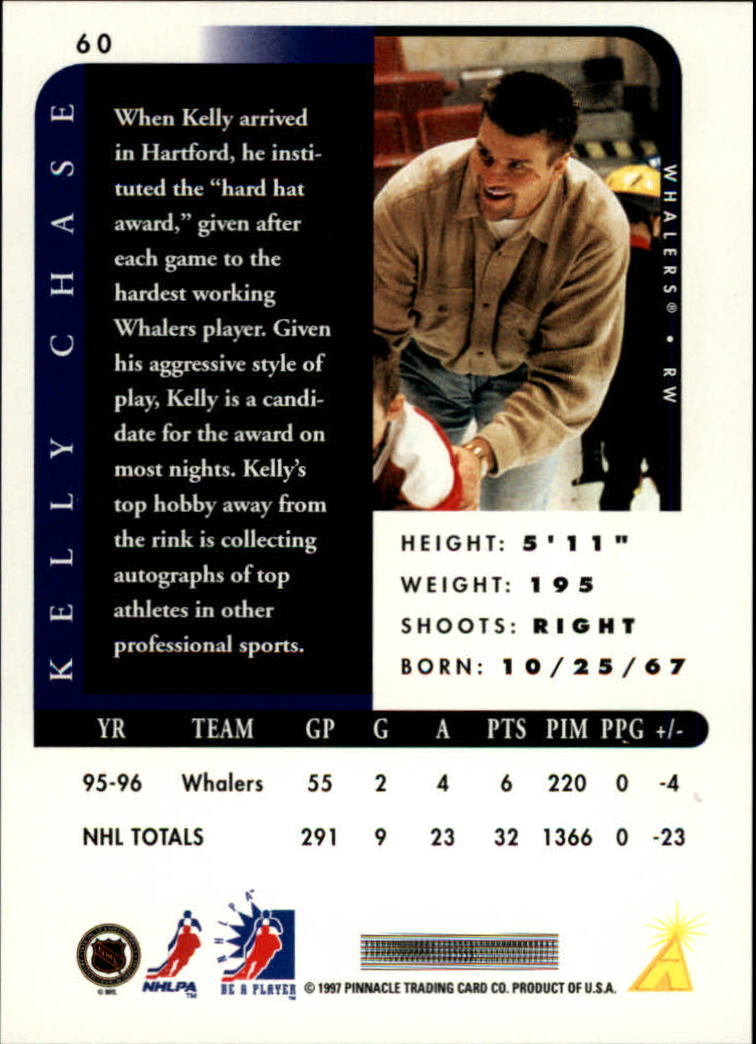 1996-97 Be A Player Autographs Silver #60 Kelly Chase back image