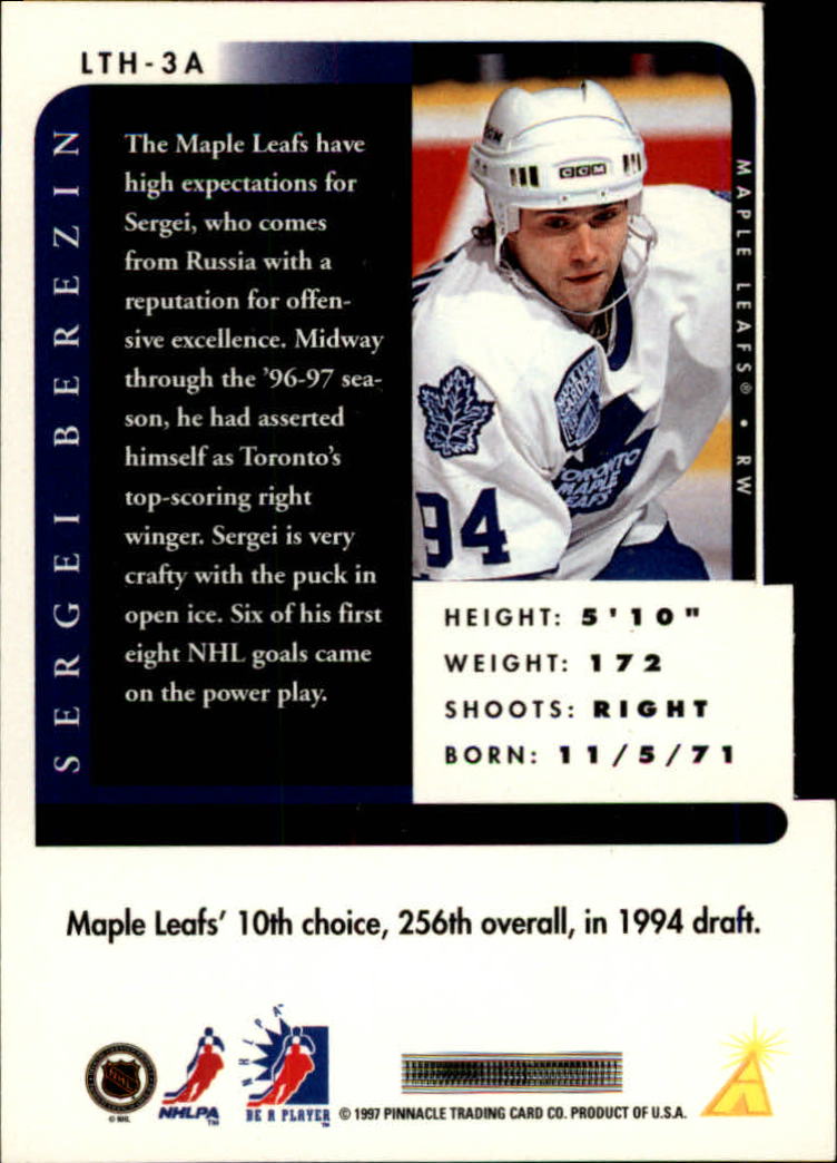 1996-97 Be A Player Link to History #3A Sergei Berezin back image