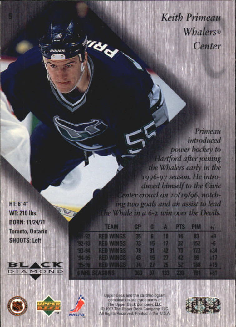 1996-97 Black Diamond #5 Keith Primeau back image
