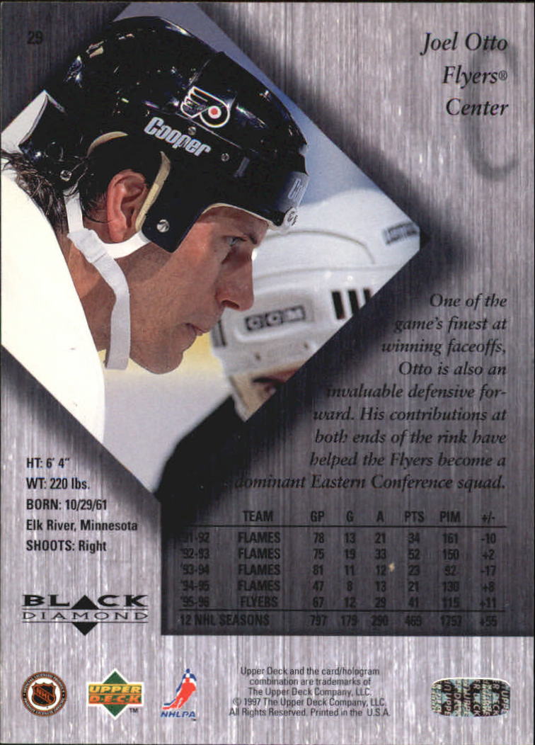 1996-97 Black Diamond #29 Joel Otto back image