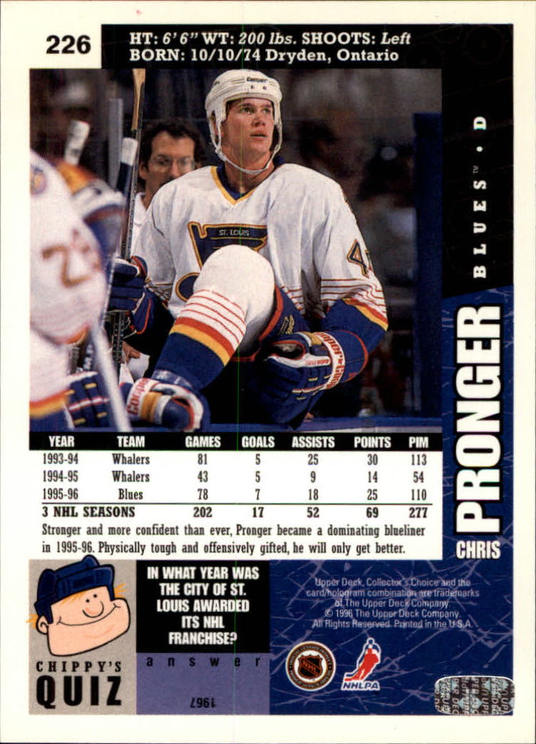 1996-97 Collector's Choice #226 Chris Pronger back image