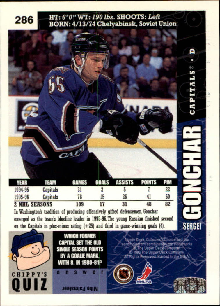 1996-97 Collector's Choice #286 Sergei Gonchar back image
