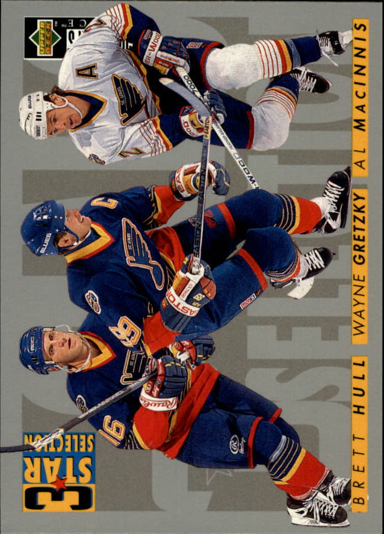 1996-97 Collector's Choice #329 Gretzky/Hull/MacInnis