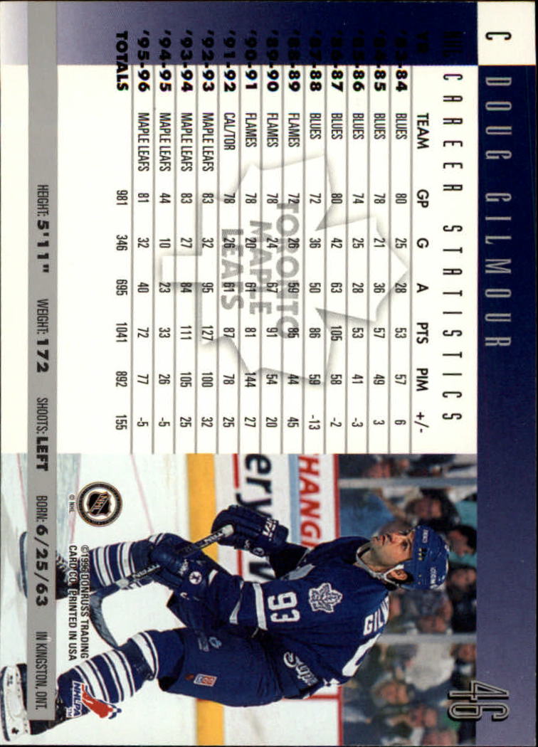 1996-97 Donruss #46 Doug Gilmour back image