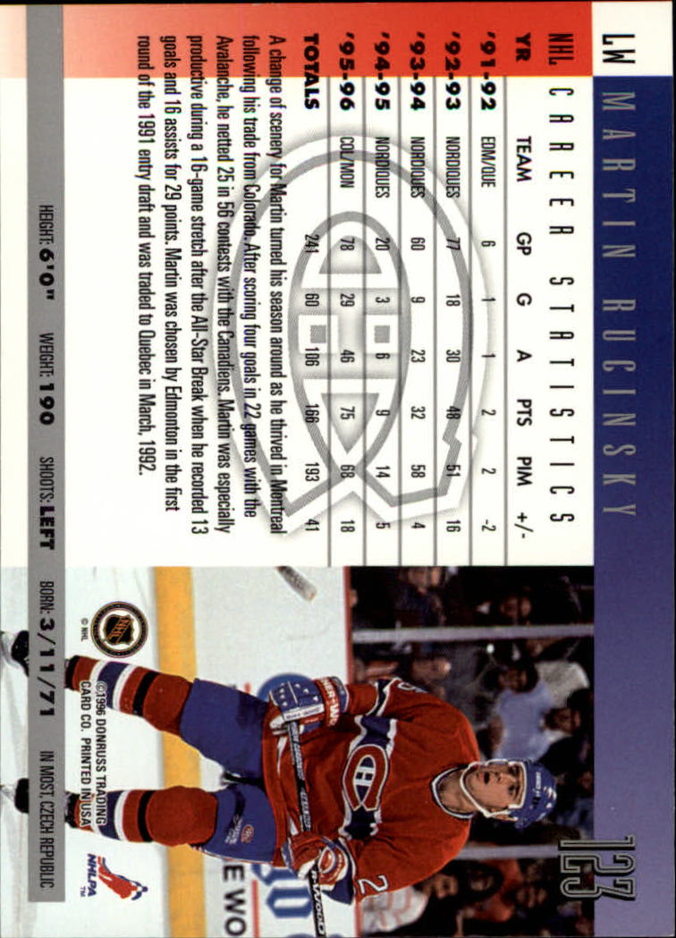 A5561- 1996-97 Donruss Hockey Cards 1-240 +Rookies -You Pick- 15+ FREE US SHIP - Picture 211 of 437