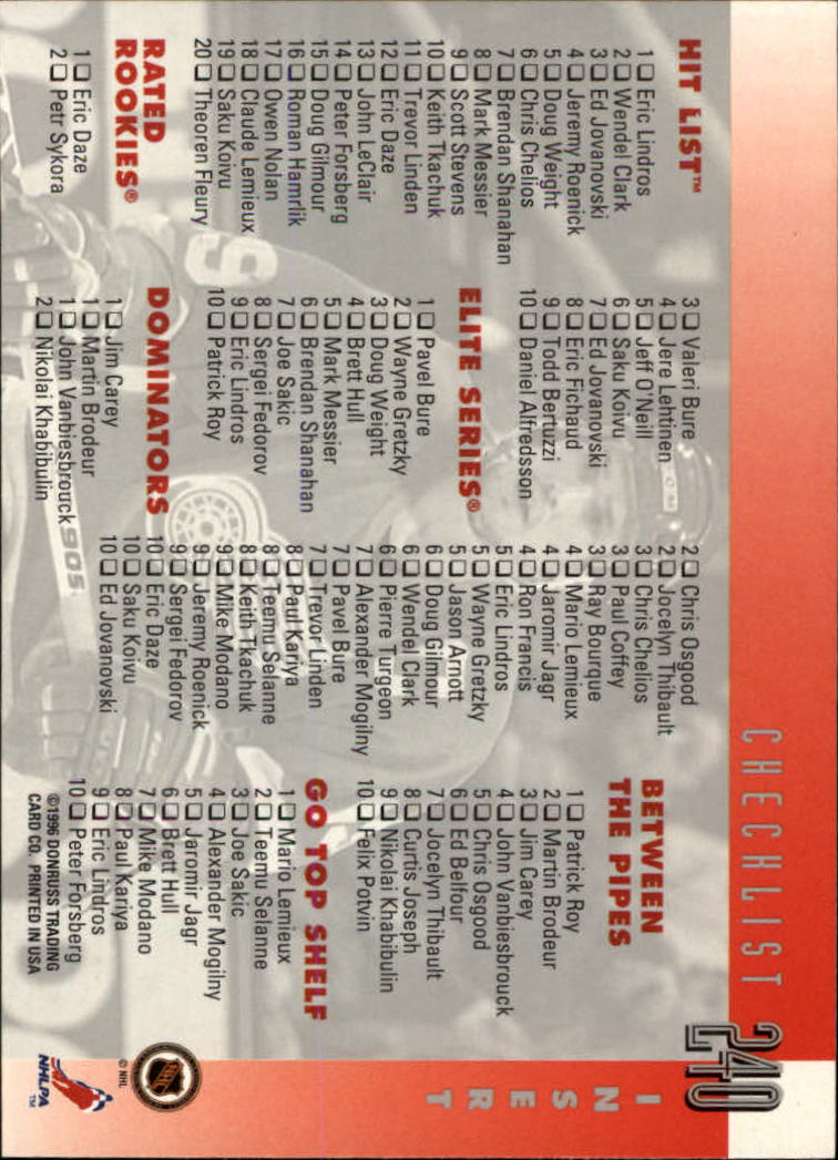 A5561- 1996-97 Donruss Hockey Cards 1-240 +Rookies -You Pick- 15+ FREE US SHIP - Picture 433 of 437