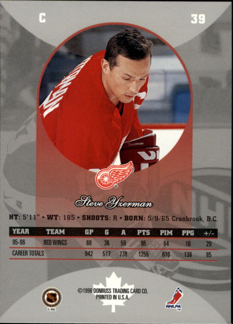 1996-97 Donruss Canadian Ice #39 Steve Yzerman back image