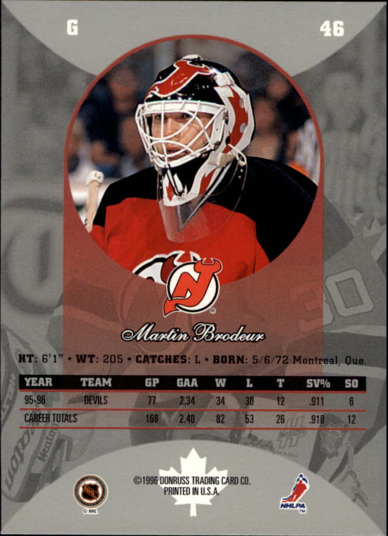 1996-97 Donruss Canadian Ice #46 Martin Brodeur back image