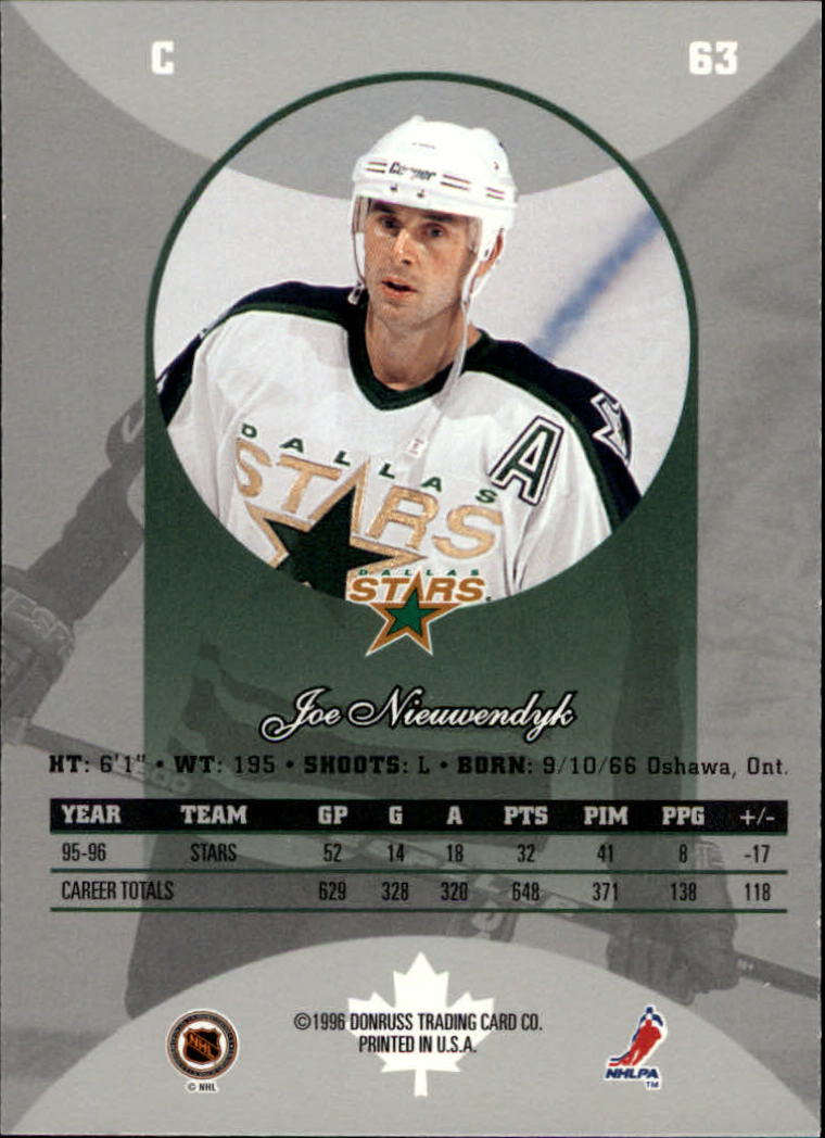 1996-97 Donruss Canadian Ice #63 Joe Nieuwendyk back image