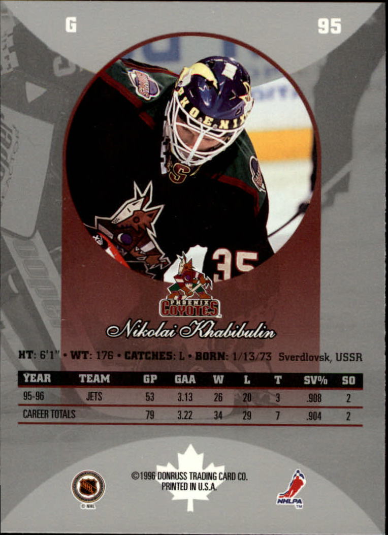 1996-97 Donruss Canadian Ice #95 Nikolai Khabibulin back image