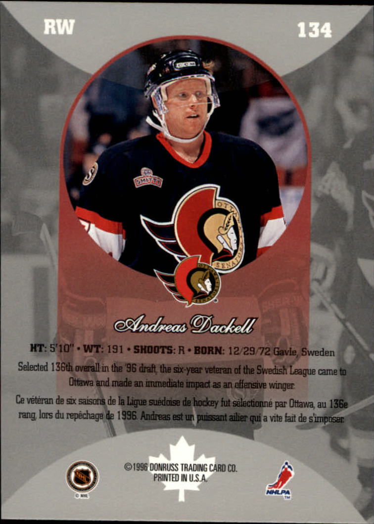 1996-97 Donruss Canadian Ice #134 Andreas Dackell RC back image