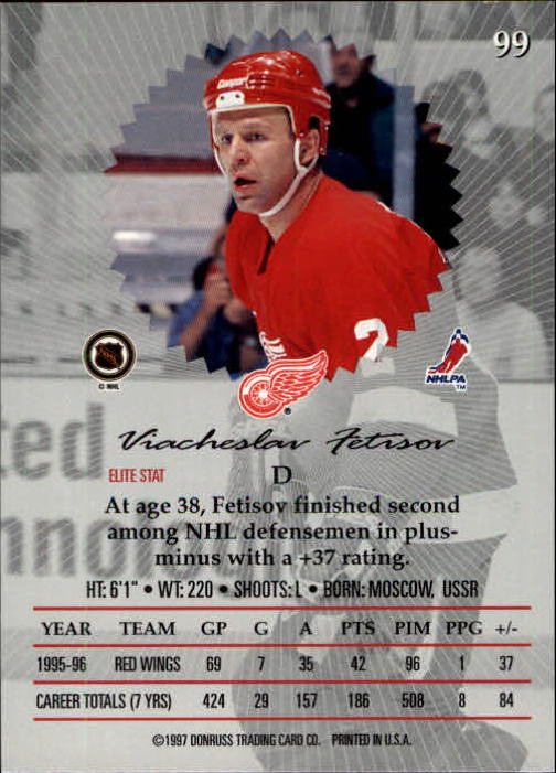 1996-97 Donruss Elite - #99 Viacheslav Fetisov