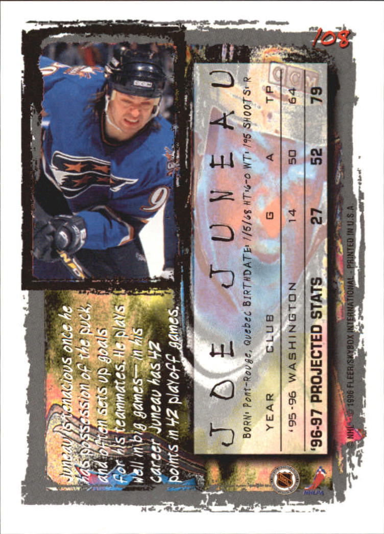 1996-97 Fleer Picks #108 Joe Juneau back image