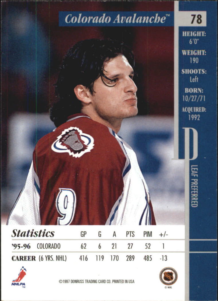 1996-97 Leaf Preferred #78 Mike Ricci back image