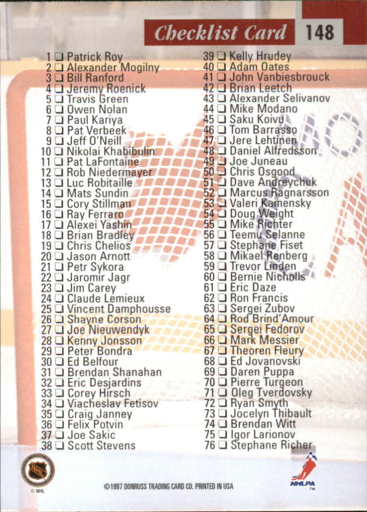 B3429- 1996-97 Blatt Bevorzugt Hk #S 1-150 + Einsätze -du Pick- 15 + Kostenlose - Bild 255 von 297