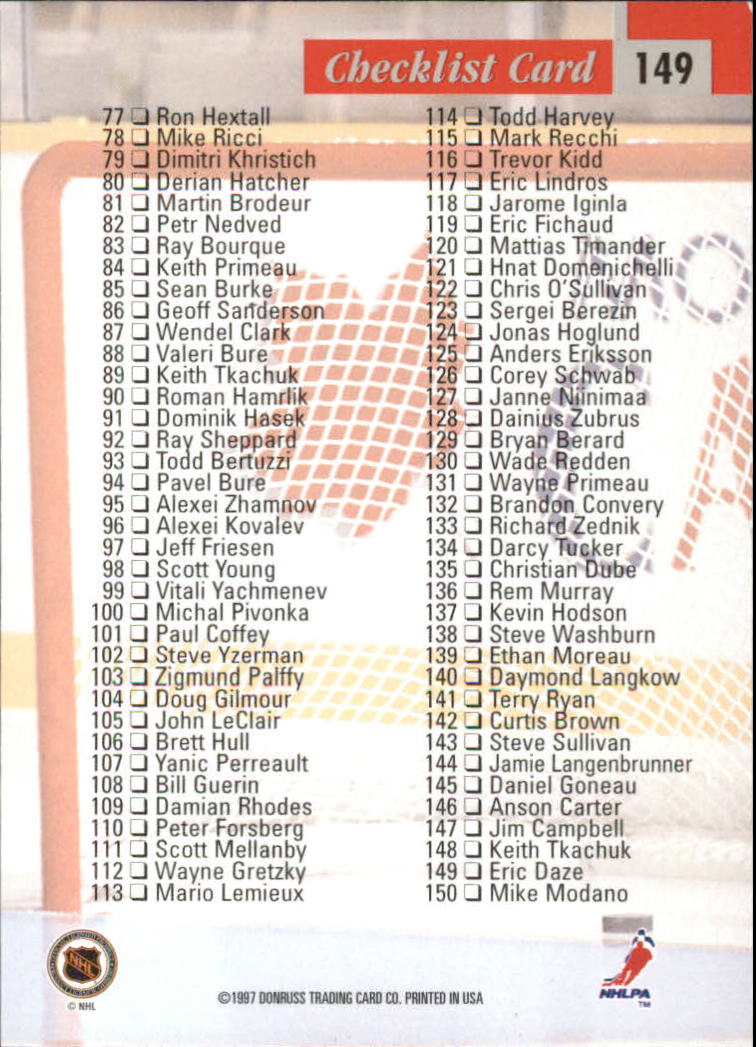 B3429- 1996-97 Blatt Bevorzugt Hk #S 1-150 + Einsätze -du Pick- 15 + Kostenlose - Bild 257 von 297