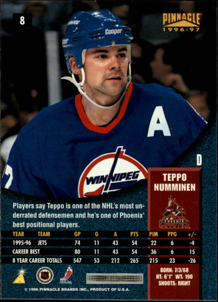 B5057- 1996-97 Pinnacle Hockey #s 1-250 +Inserts -You Pick- 15+ FREE US SHIP - Picture 9 of 453
