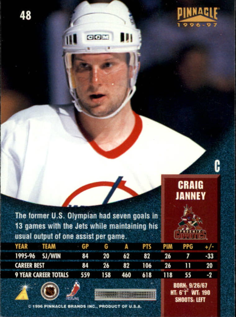 B5057- 1996-97 Pinnacle Hockey #s 1-250 +Inserts -You Pick- 15+ FREE US SHIP - Picture 79 of 453