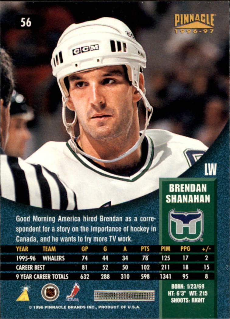 1996-97 Pinnacle #56 Brendan Shanahan back image