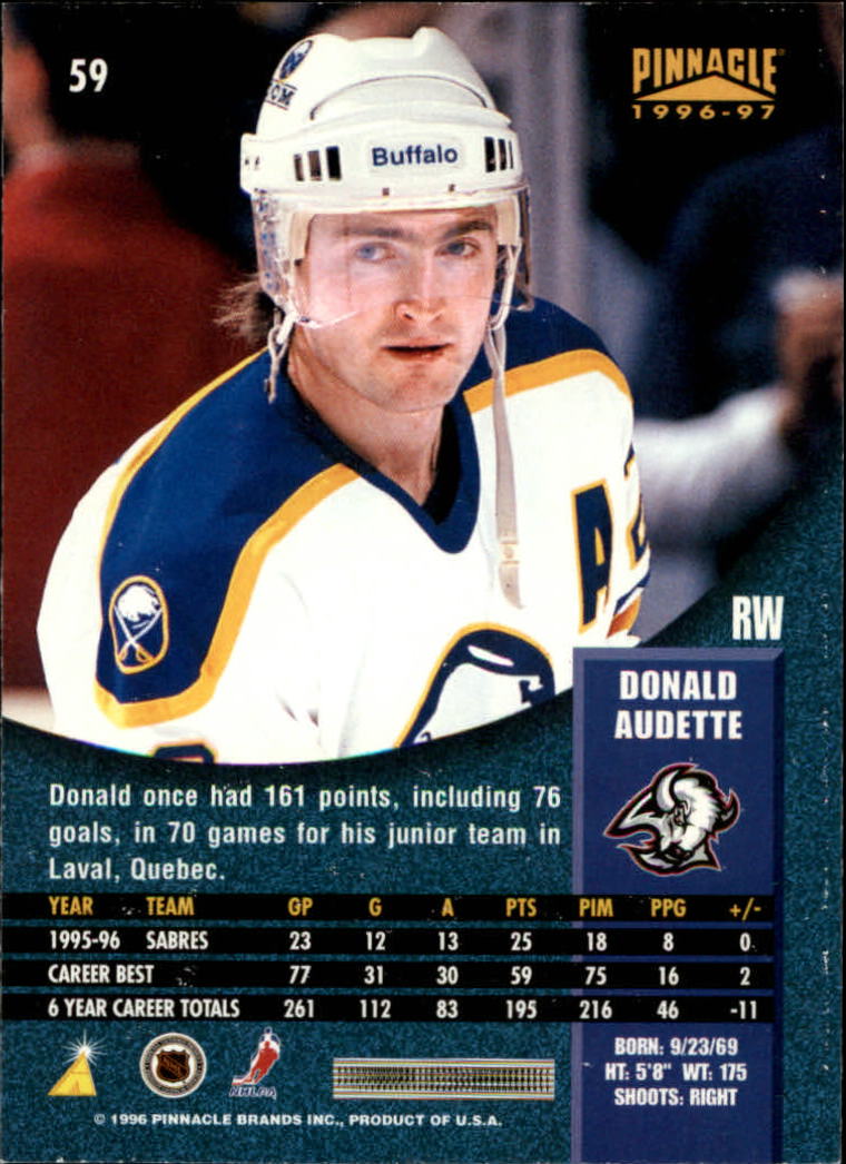 B5057- 1996-97 Pinnacle Hockey #s 1-250 +Inserts -You Pick- 15+ FREE US SHIP - Picture 99 of 453