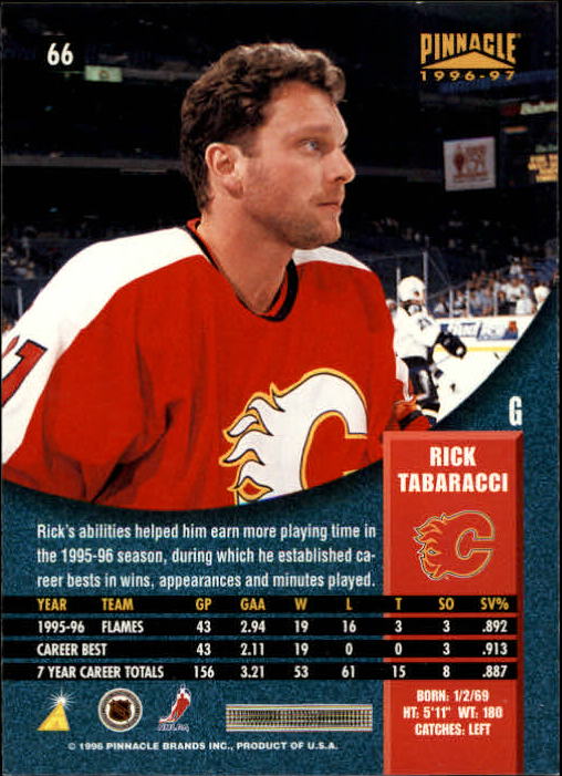 1996-97 Pinnacle #66 Rick Tabaracci back image