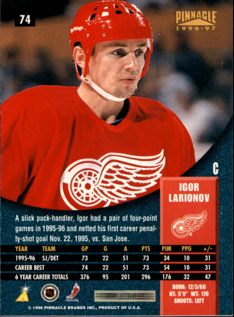 B5057- 1996-97 Pinnacle Hockey #s 1-250 +Inserts -You Pick- 15+ FREE US SHIP - Picture 123 of 453