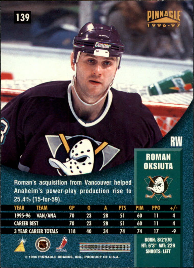 B5057- 1996-97 Pinnacle Hockey #s 1-250 +Inserts -You Pick- 15+ FREE US SHIP - Picture 241 of 453