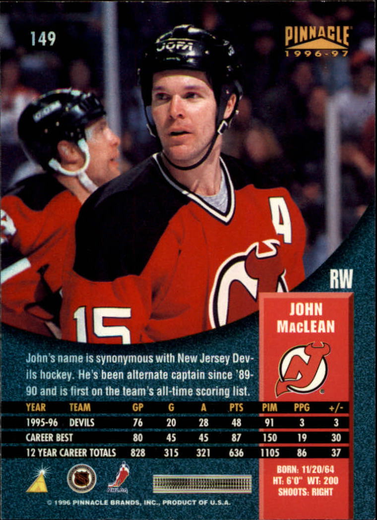 B5057- 1996-97 Pinnacle Hockey #s 1-250 +Inserts -You Pick- 15+ FREE US SHIP - Picture 259 of 453