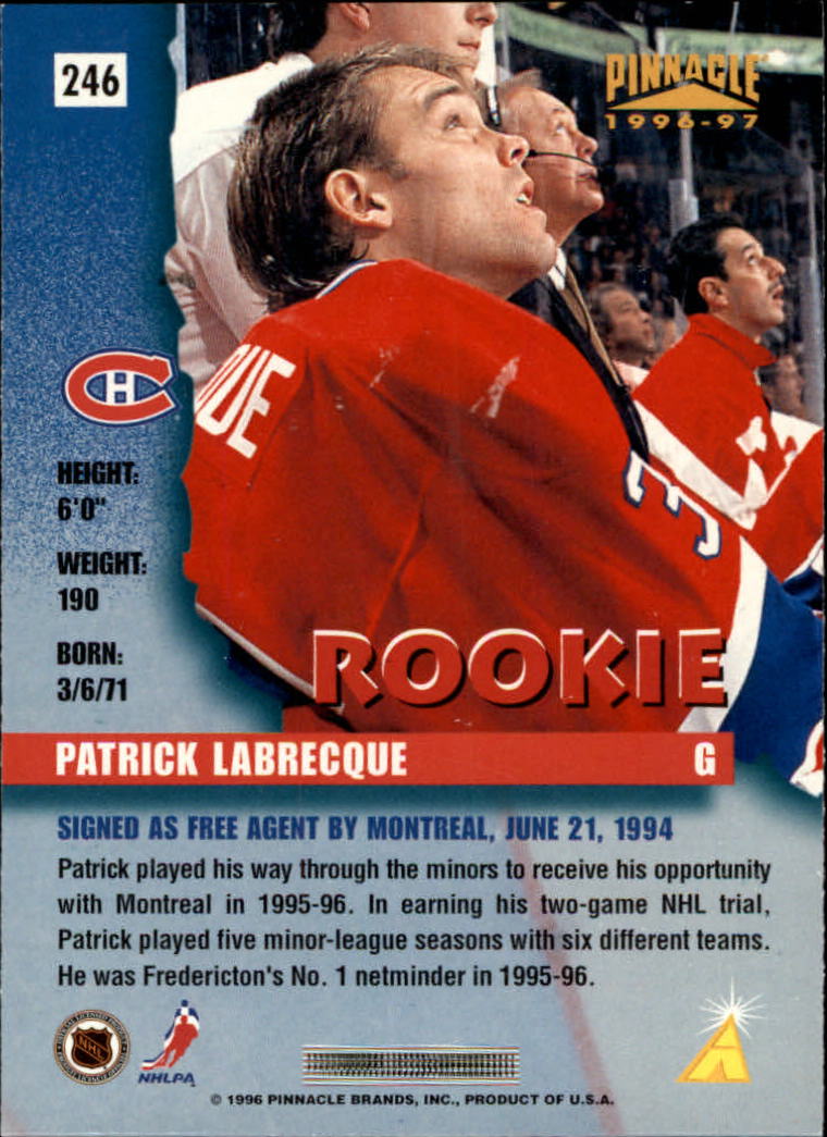 B5057- 1996-97 Pinnacle Hockey #s 1-250 +Inserts -You Pick- 15+ FREE US SHIP - Picture 441 of 453