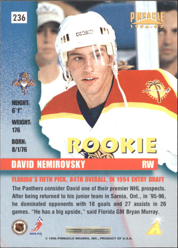 1996-97 Pinnacle Artist's Proofs #236 David Nemirovsky back image